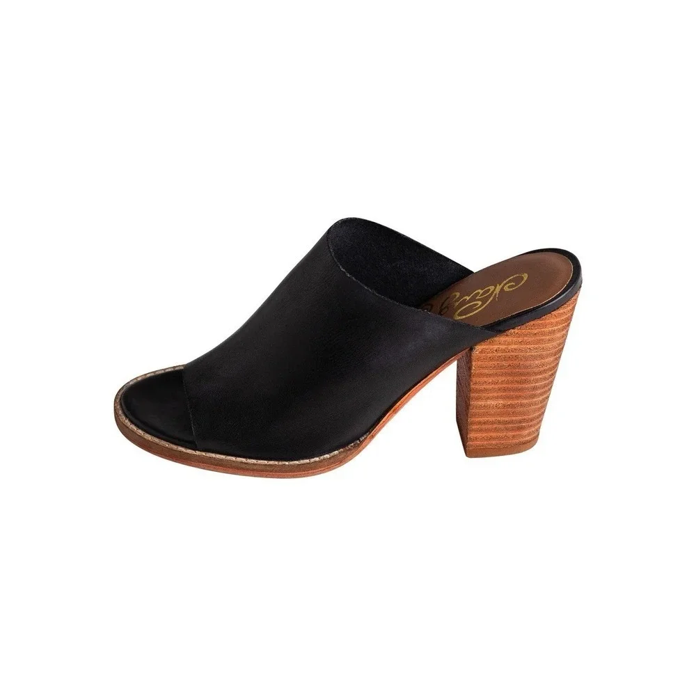New Naughty Monkey HALLIE HEELED SANDAL BLACK Size 10 Leather 3